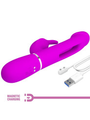 KAMPAS VIBRADOR RABBIT 3 EN 1 MULTIFUNCIÓN CON LENGUA VIOLETA DE LA MARCA PRETTY LOVE FLIRTATION