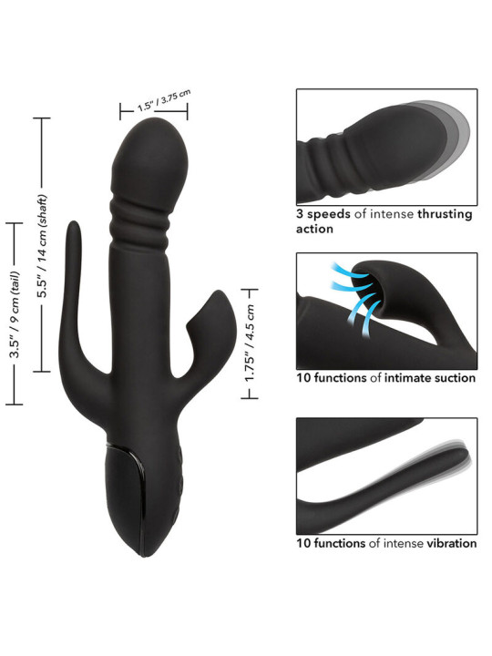 VIBRADOR TRIPLE EUPHORIA NEGRO DE LA MARCA CALEXOTICS