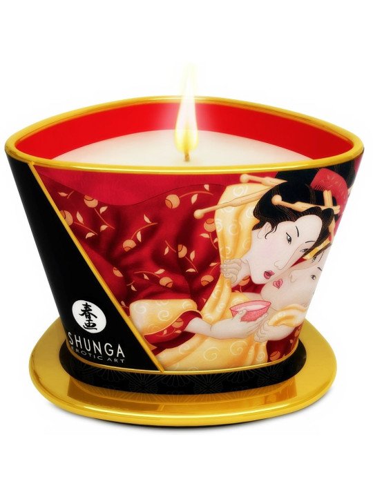 MINI CARESS BY CANDELIGHT VELA MASAJE FRESAS Y CAVA 170 ML DE LA MARCA SHUNGA CANDLES