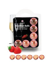 SET 6 BRAZILIANS BALLS FRESAS CON CAVA DE LA MARCA SECRETPLAY COSMETIC