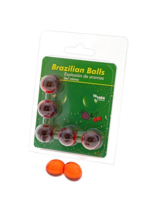 BRAZILIAN BALLS GEL ÍNTIMO FRESA & CEREZA 5 BOLAS DE LA MARCA TALOKA