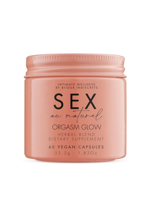 ORGASM GLOW COMPLEMENTO ALIMENTICIO 60 CAPSULAS DE LA MARCA BIJOUX AU NATUREL