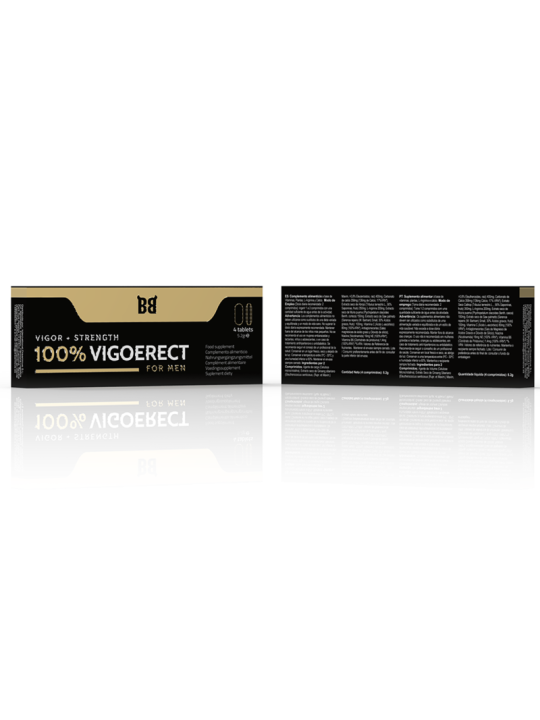 100% VIGOERECT POTENCIADOR PARA HOMBRE 4 CÁPSULAS DE LA MARCA BLACK BULL