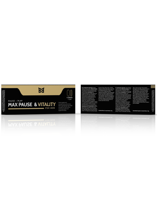 MAX PAUSE & VITALITY RETARDANTE PARA HOMBRE 4 CÁPSULAS DE LA MARCA BLACK BULL