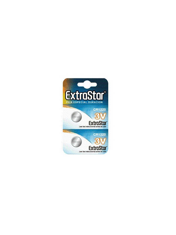 CR1220 3V PACK 2PILAS DE LA MARCA EXTRASTAR