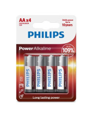 POWER ALKALINE PILA AA LR6 BLISTER*4 DE LA MARCA PHILLIPS