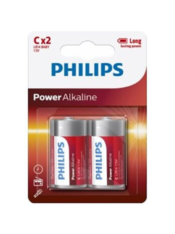 POWER ALKALINE PILA C LR14 BLISTER*2 DE LA MARCA PHILLIPS