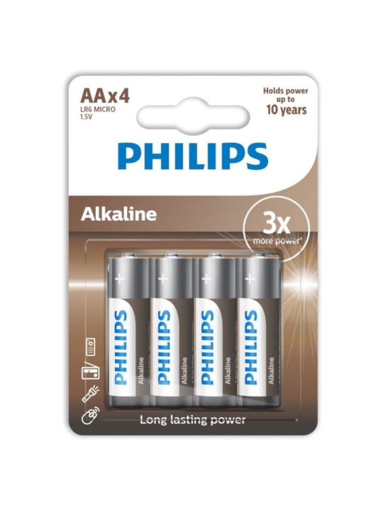 ALKALINE PILA AA LR6 BLISTER*4 DE LA MARCA PHILLIPS