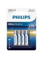 PHILIPS - ULTRA ALKALINE PILA AAA LR03 BLISTER*4 DE LA MARCA PHILLIPS