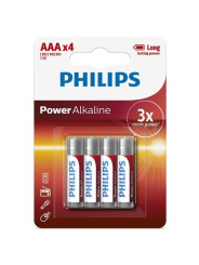 POWER ALKALINE PILA AAA LR03 BLISTER*4 DE LA MARCA PHILLIPS