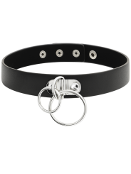 CHOKER CUERO VEGANO DOBLE ANILLA DE LA MARCA COQUETTE ACCESSORIES