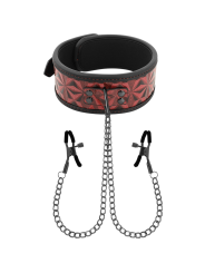 RED EDITION COLLAR CON CADENAS Y PINZAS PEZONES CON FORRO DE NEOPRENO DE LA MARCA BEGME RED EDITION