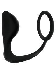 PLUG ANAL CON ANILLO PENE NEGRO DE LA MARCA ADDICTED TOYS