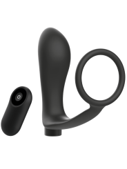 ANILLA PENE CON PLUG ANAL CONTROL REMOTO NEGRO RECARGABLE DE LA MARCA ADDICTED TOYS