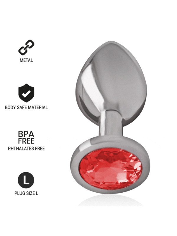 INTENSE - PLUG ANAL METAL ALUMINIO CON CRISTAL ROJO TALLA L DE LA MARCA INTENSE ANAL TOYS