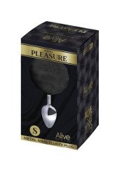 ALIVE - ANAL PLEASURE PLUG LISO METAL POMPON NEGRO TALLA S DE LA MARCA ALIVE