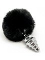 ANAL PLEASURE PLUG ESPIRAL METAL POMPON NEGRO TALLA M DE LA MARCA ALIVE