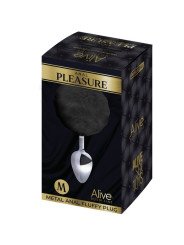 ANAL PLEASURE PLUG ESPIRAL METAL POMPON NEGRO TALLA M DE LA MARCA ALIVE