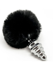 ANAL PLEASURE PLUG ESPIRAL METAL POMPON NEGRO TALLA L DE LA MARCA ALIVE