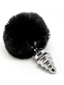 ANAL PLEASURE PLUG ESPIRAL METAL POMPON NEGRO TALLA L DE LA MARCA ALIVE