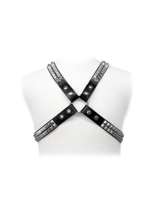 PYRAMID STUD HARNESS DE LA MARCA LEATHER BODY