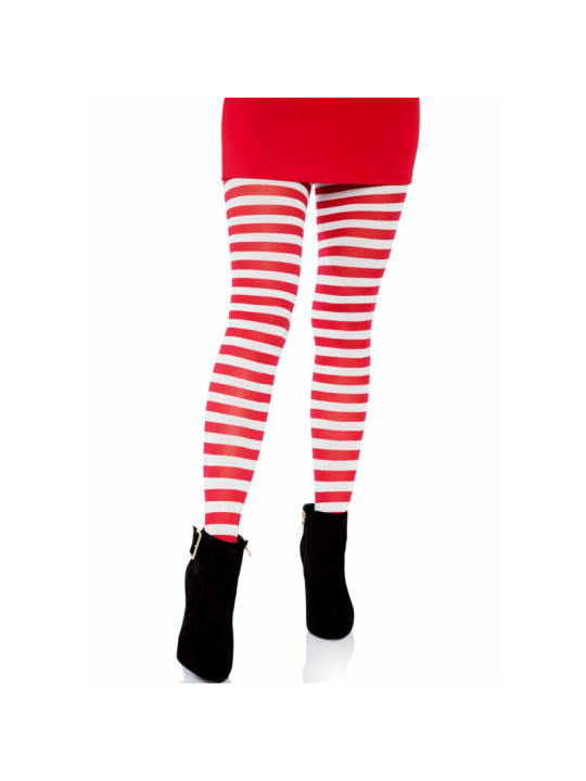 MEDIAS DE RAYAS BLANCO/ROJO DE LA MARCA LEG AVENUE HOSIERY