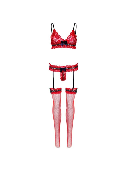 SET TRES PIEZAS DE ENCAJES TALLA UNICA - ROJO DE LA MARCA LEG AVENUE SETS