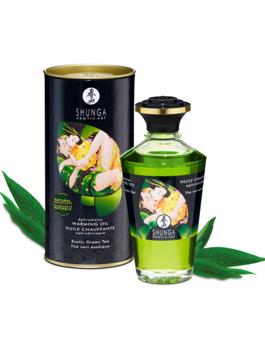 ACEITE MASAJE EFECTO CALOR TE VERDE ORGANICO 100 ML DE LA MARCA SHUNGA OILS