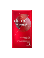 SENSITIVO SUAVE 12 UNIDADES DE LA MARCA DUREX CONDOMS