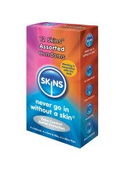 PRESERVATIVOS NATURAL + FINO + PUNTOS & ESTRIAS 12 UDS DE LA MARCA SKINS