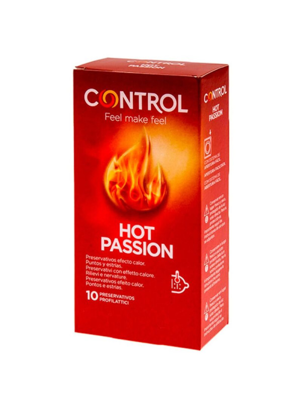 HOT PASSION PRESERVATIVOS EFECTO CALOR 10 UNIDADES DE LA MARCA CONTROL CONDOMS