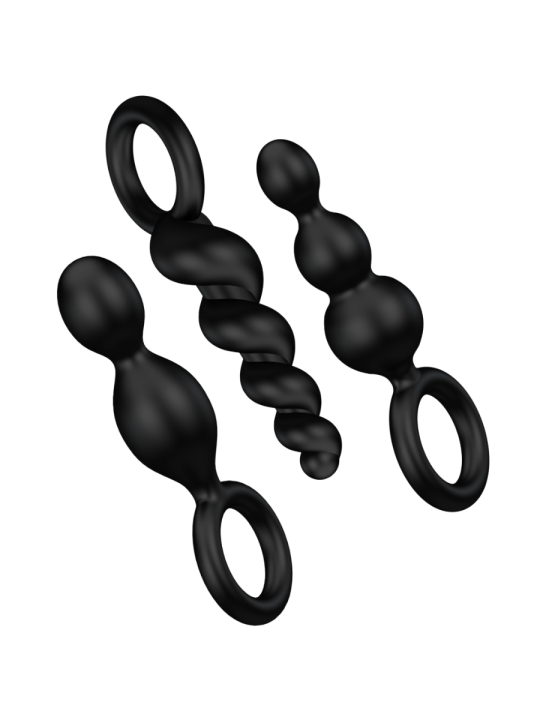 ANAL PLUGS SET 3 PCS NEGRO DE LA MARCA SATISFYER PLUGS