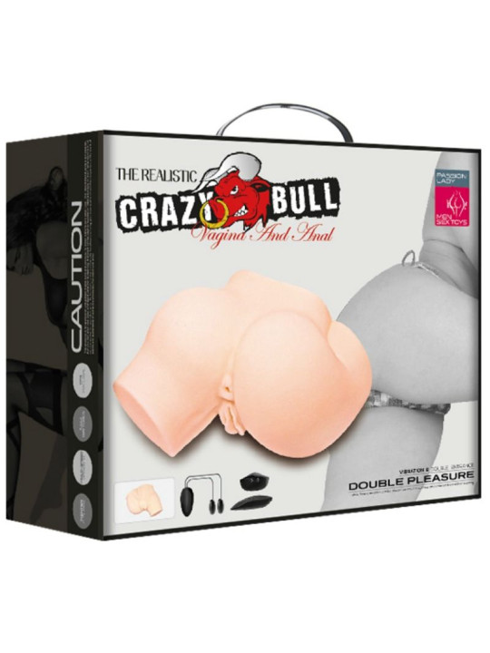 TRASERO CON VAGINA Y ANO REALISTICOS Y VIBRACION DE LA MARCA CRAZY BULL