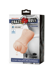 MASTURBADOR WATER SKIN VAGINA CON BALAS VIBRADORAS DE LA MARCA CRAZY BULL