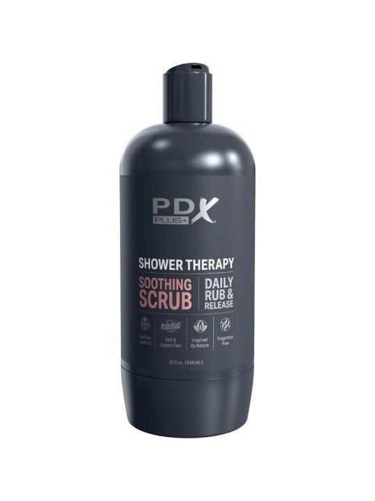 MASTURBADOR STROKER DISEÑO DISCRETO DE BOTE CHAMPU SOOTHING SCRUB CARAMELO DE LA MARCA PDX PLUS+