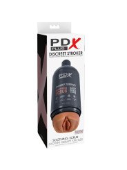 MASTURBADOR STROKER DISEÑO DISCRETO DE BOTE CHAMPU SOOTHING SCRUB CARAMELO DE LA MARCA PDX PLUS+