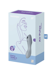 CURVY TRINITY 3 ESTIMULADOR Y VIBRADOR GRIS DE LA MARCA SATISFYER AIR PULSE