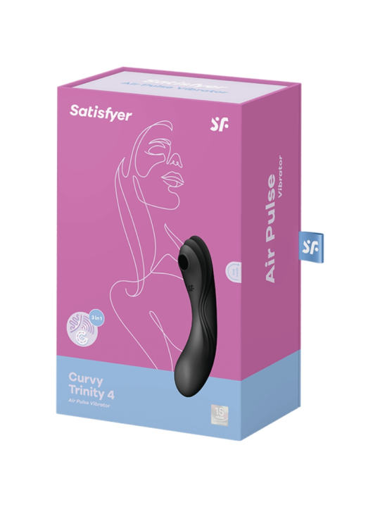 CURVY TRINITY 4 ESTIMULADOR Y VIBRADOR NEGRO DE LA MARCA SATISFYER AIR PULSE