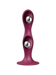 DOUBLE BALL-R DILDO SILICONA GRANATE DE LA MARCA SATISFYER PLUGS