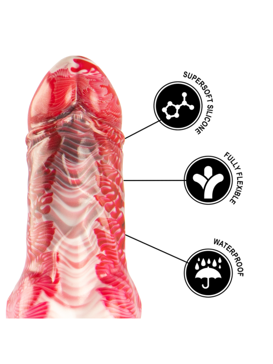 HELIOS DILDO CON TESTÍCULOS CALOR Y ÉXTASIS DE LA MARCA EPIC