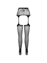 S028 MEDIAS CON LIGUERO NEGRO TALLA UNICA DE LA MARCA PASSION WOMAN GARTER & STOCK