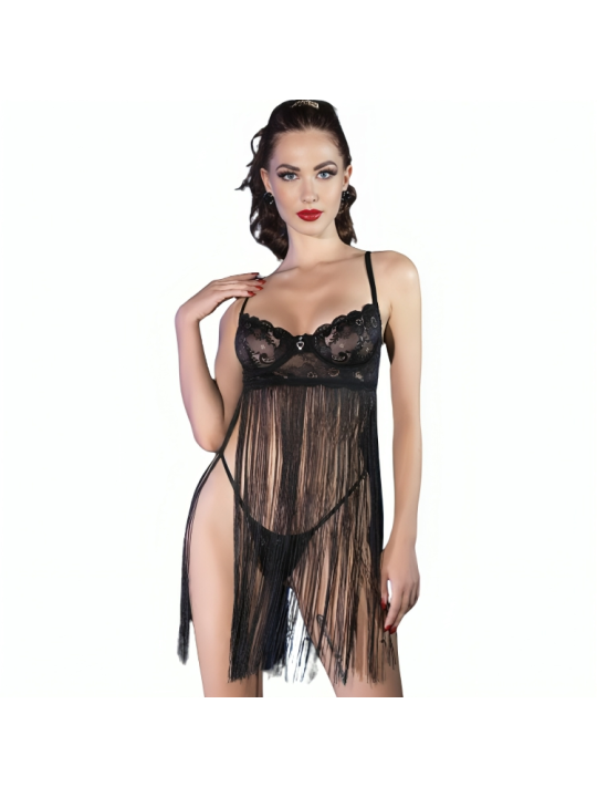 CR 4496 BABYDOLL NEGRO S/M DE LA MARCA CHILIROSE BABYDOLLS