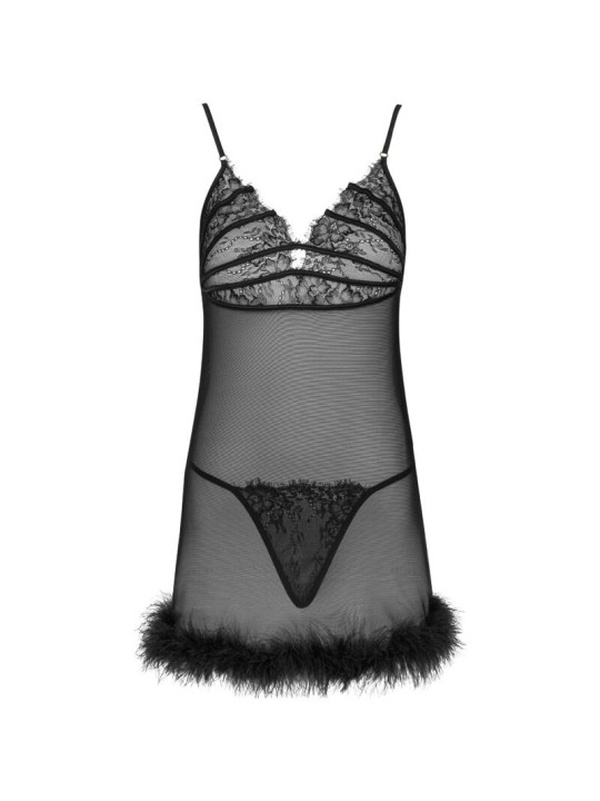 ZERUNAM SET BABYDOLL + TANGA NEGRO DE LA MARCA LIVCO CORSETTI SETS