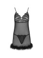 ZERUNAM SET BABYDOLL + TANGA NEGRO DE LA MARCA LIVCO CORSETTI SETS