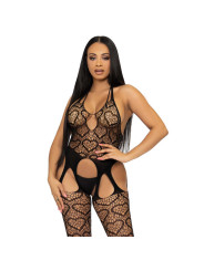 BODYSTOCKING DE RED CON TIRANTES TALLA ÚNICA - NEGRO DE LA MARCA LEG AVENUE BODYSTOCKINGS