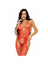 BODYSTOCKING DE RED CON TIRANTES TALLA ÚNICA - NEGRO DE LA MARCA LEG AVENUE BODYSTOCKINGS