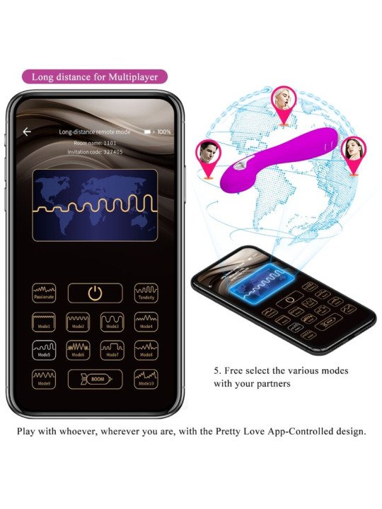 HECTOR VIBRADOR ELECTROSHOCK APP GRATUITA VIOLETA DE LA MARCA PRETTY LOVE FLIRTATION