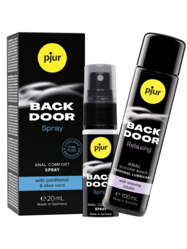 BACK DOOR SET DE LUBRICANTE ANAL Y SPRAY DE LA MARCA PJUR