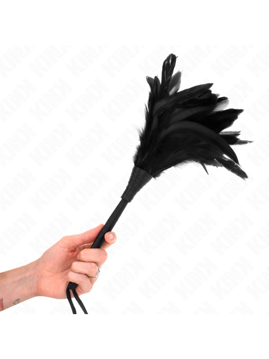 KINK - PLUMAS DE POLLO PARA COSQUILLAS CON FORMA CUERNO DE CRIADA NEGRO 36 CM DE LA MARCA KINK IMPACT & TOUCH