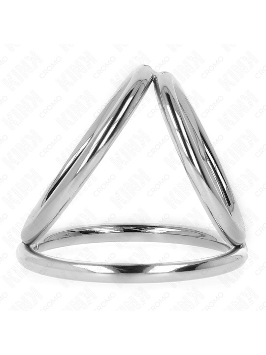 KINK - ANILLO PENE TRIPLE METAL CROMADO 3.2 CM A 4.5 CM DE LA MARCA KINK RING POWER